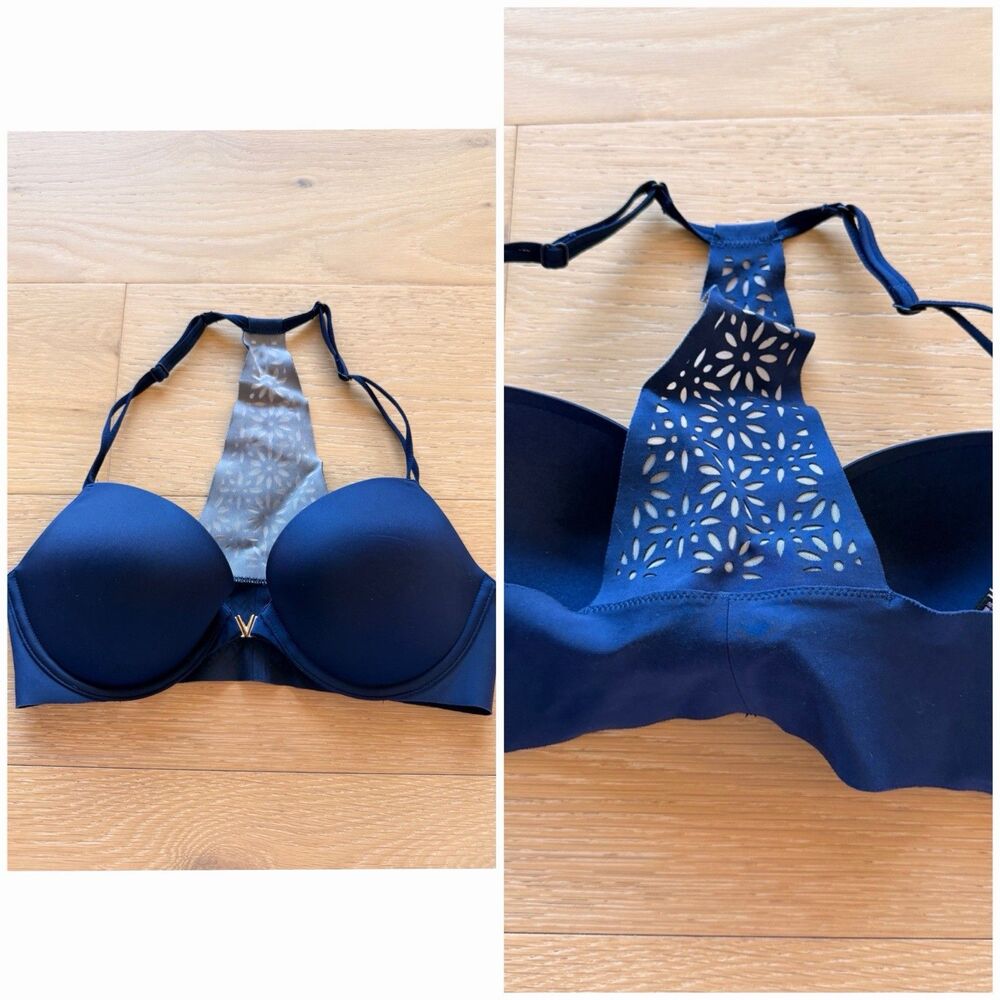 Victoria Secret Bra 34C Front Close Push Up Underwire Racerback
